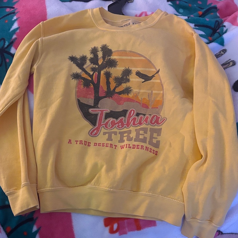 Forever 21 Yellow Joshua Tree Graphic Sweater